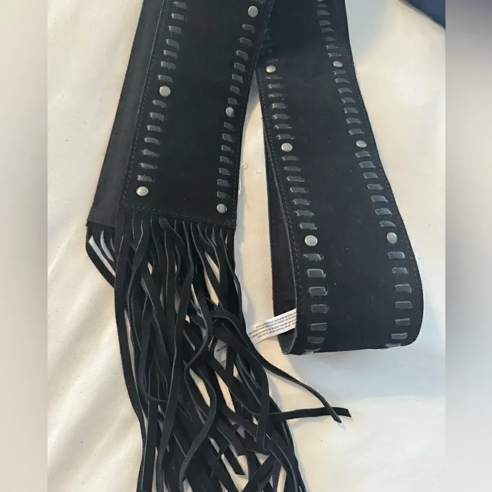 Free People  Blaire Fringe Wrap Belt
